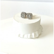 Ασημένια Σκουλαρίκια Καρφωτά με ζιργκόν (SE62)